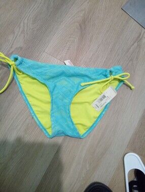 Arizona Jean Co. Bikini Bottom (Bottom Only) Bright Turqouise & Neon Yellow